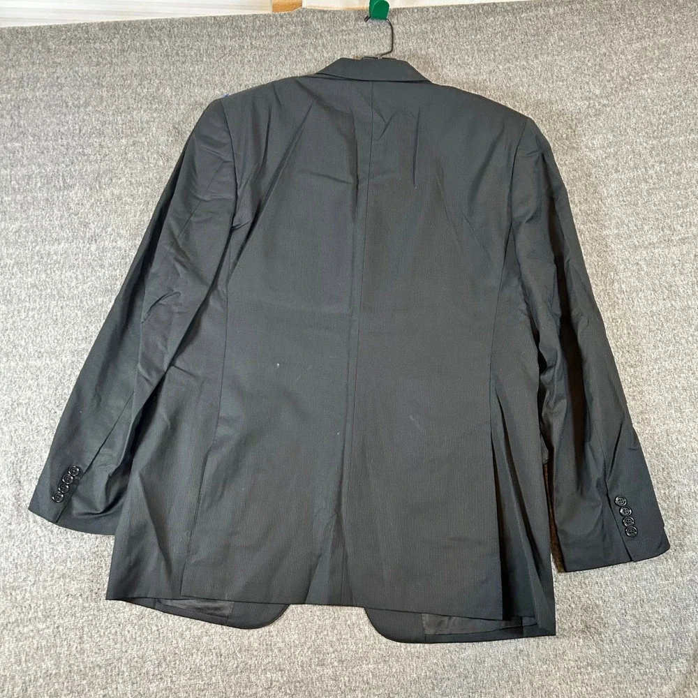 Canali Mens Black Pinstripe Virgin Wool‎ Blazer Jacket 3 Button Italy 